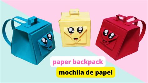 como fazer mochilinhas de papel.